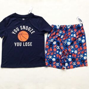 Old Navy NWT sports shirt/shorts  pyjamas set S(6/7Y)